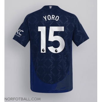 Billige Fotballdrakt Manchester United Leny Yoro #15 Replika Bortedrakt 2024-25 Kortermet